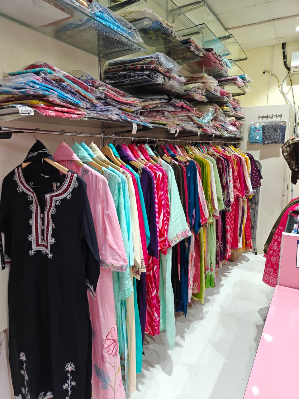 Clothing collection inside Krishna Priya Fashion